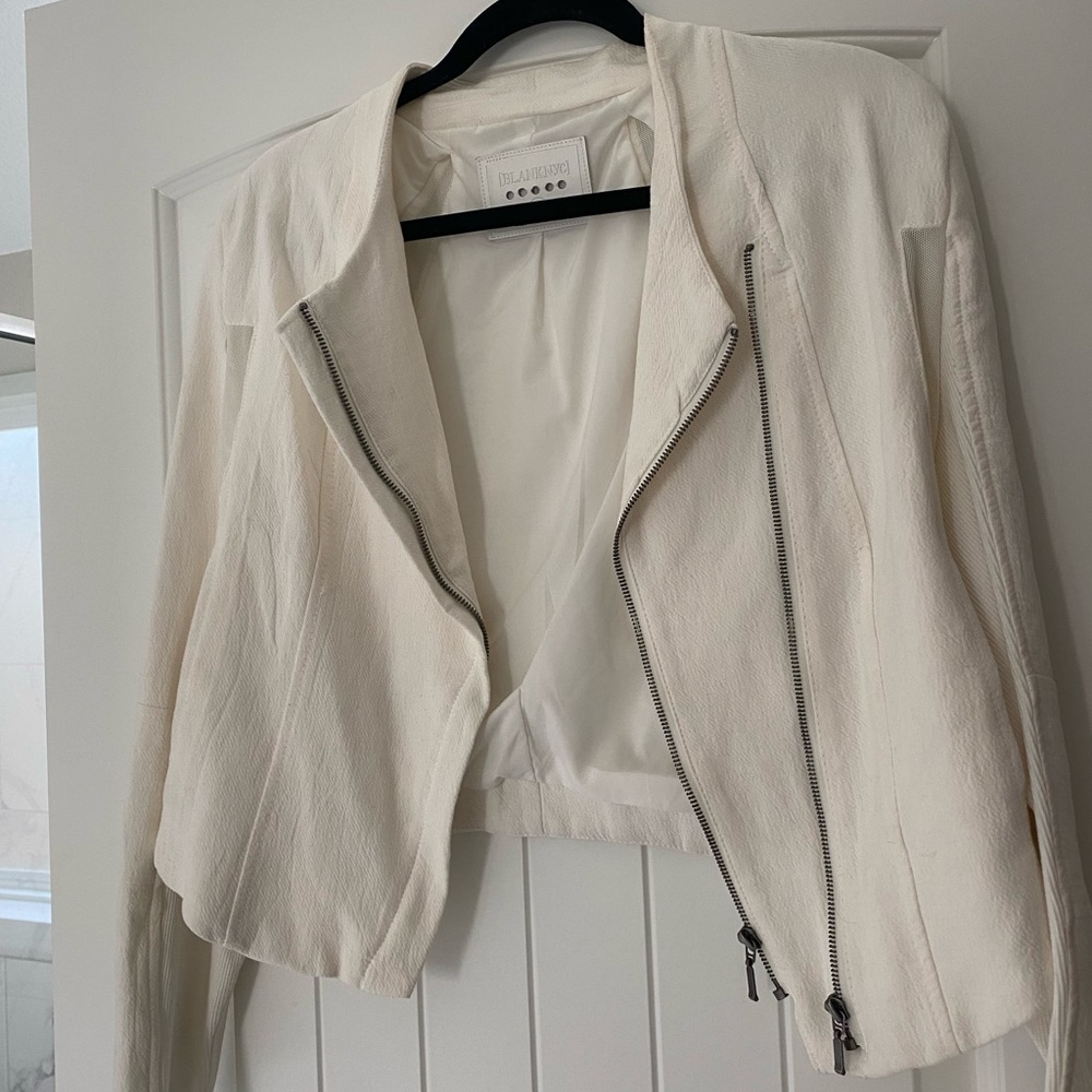 Blank NYC white moto jacket